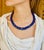 Modern Mini Cleopatra Lapis Collar Necklace With Emeralds & 14k Gold For Sale - Image 3 of 6