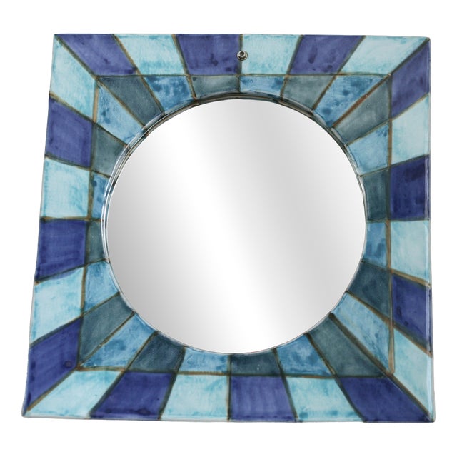 Vintage Mirror in Ceramic, 1970s For Sale