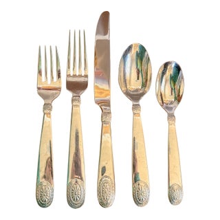 Ralph Lauren Telluride Stainless Five Piece Flatware Place Setting, 1995 For Sale