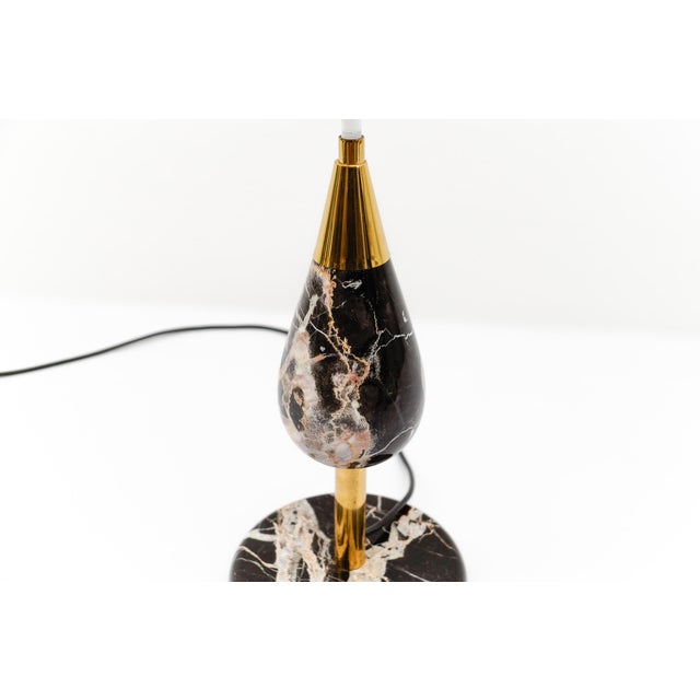 Mid-Century Modern Black Marble and Brass Table Lamp, Italy, 1960s For Sale - Image 6 of 9
