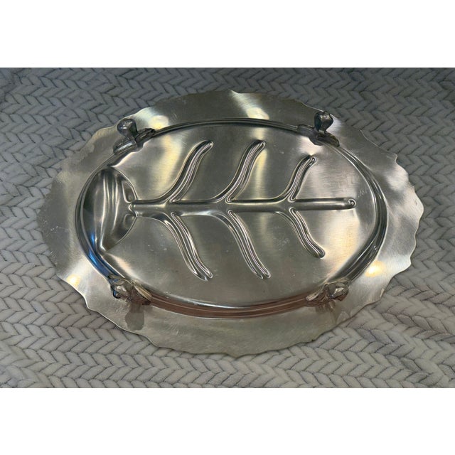 Vintage Ornate Silverplate Footed Tree & Well Carving Platter For Sale - Image 15 of 16