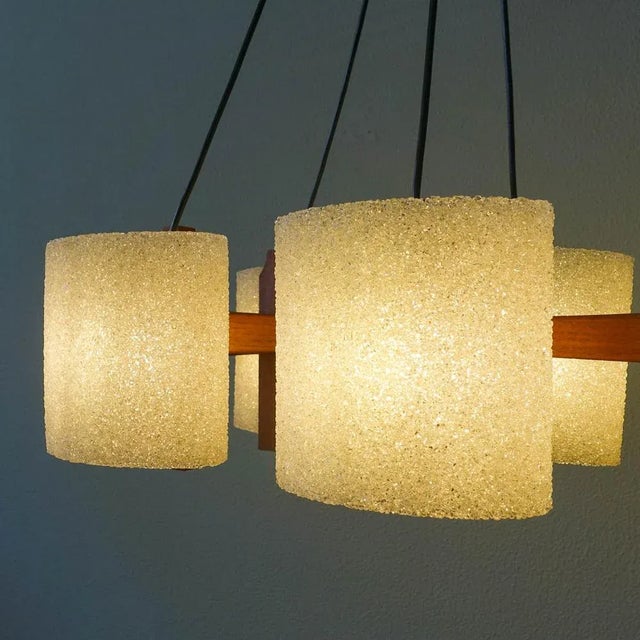 Scandinavian Hanging Lamp in Teak and Granite, 1960s For Sale - Image 9 of 17