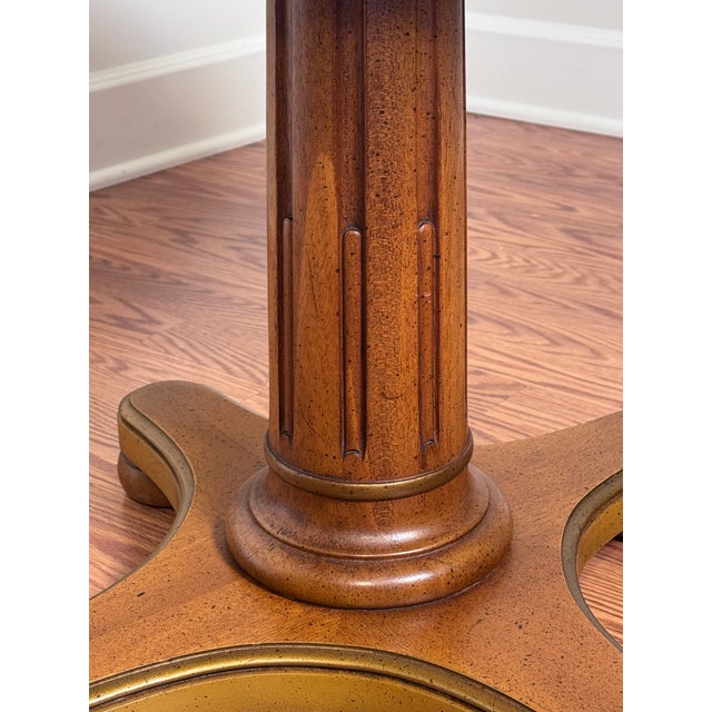 Vintage Neoclassical Henredon Round Solid Wood Side Table For Sale - Image 10 of 12