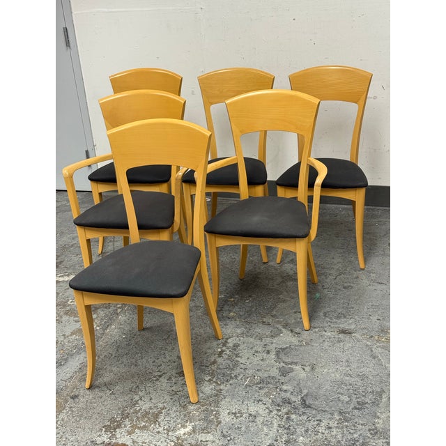 Italian Antonio Sibau for Room & Board Venice Italian Beechwood Dining Chairs, Set of Six For Sale - Image 3 of 13
