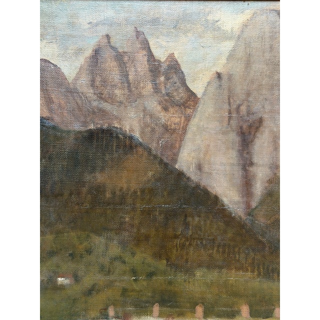 Pompeo Borra, Mountains, 1932, Oil Painting on Canvas For Sale - Image 3 of 6