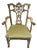 Chinese Chippendale Arm Chair Hand Painted For Sale