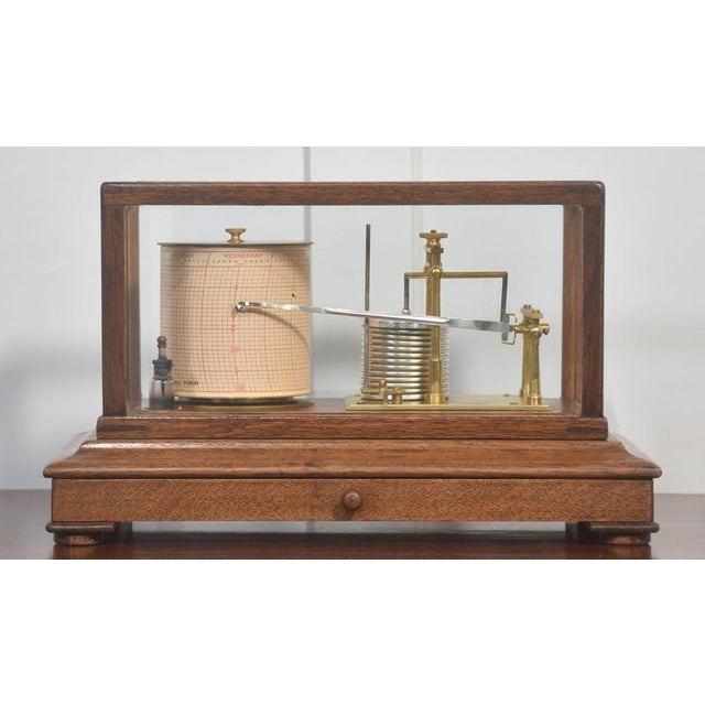 Antique Oak Barograph from Short & Mason, England, 1890s For Sale - Image 9 of 9