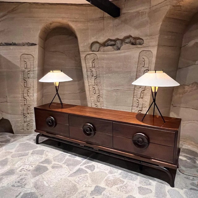 1955 Gerald Thurston Midcentury Tripod Table Lamp Pair for Lightolier For Sale - Image 11 of 11