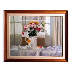 Thomas Stiltz "The White Pitcher" Flower H. Signed W/Custom Frame