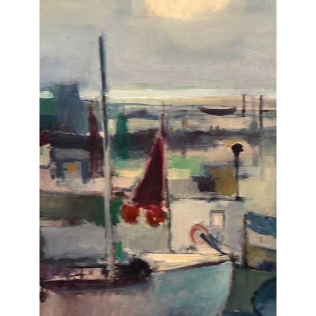 Finn Hillerup, Port, 1960s, Oil Painting on Canvas, Framed For Sale - Image 7 of 18