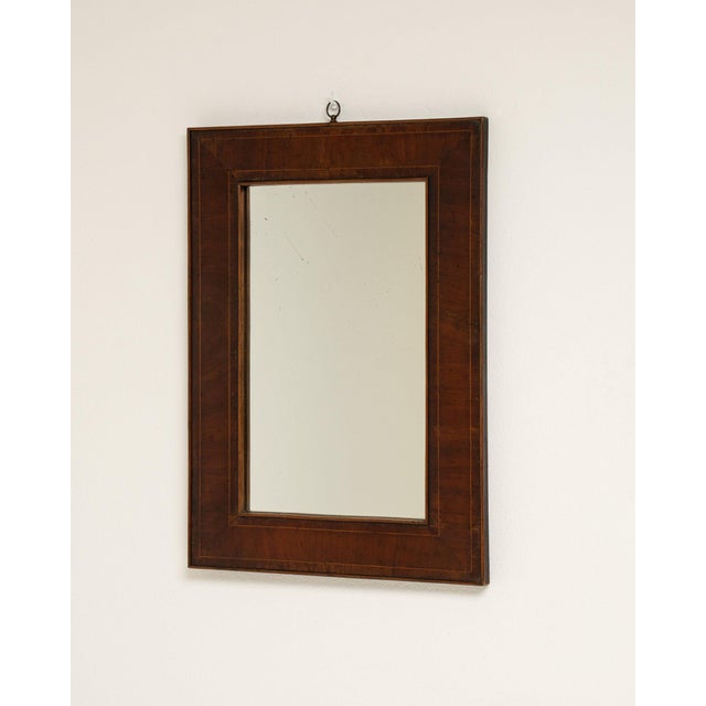 Wood 19th Century France Brown Wood Mirror For Sale - Image 7 of 8