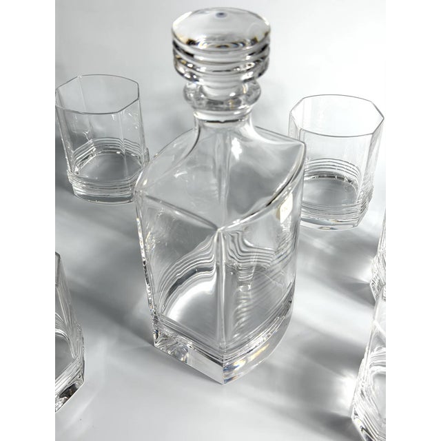 Mid-Century Modern Lead Crystal Decanter and Whiskey Glasses from Christian Dior, 1970s, Set of 7 For Sale - Image 3 of 16