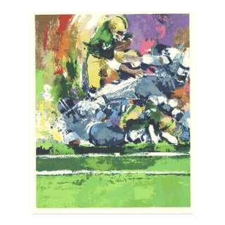 1977 Wayland Moore 'Quarterback Sneak' Contemporary Red,Green,Purple USA Serigraph For Sale