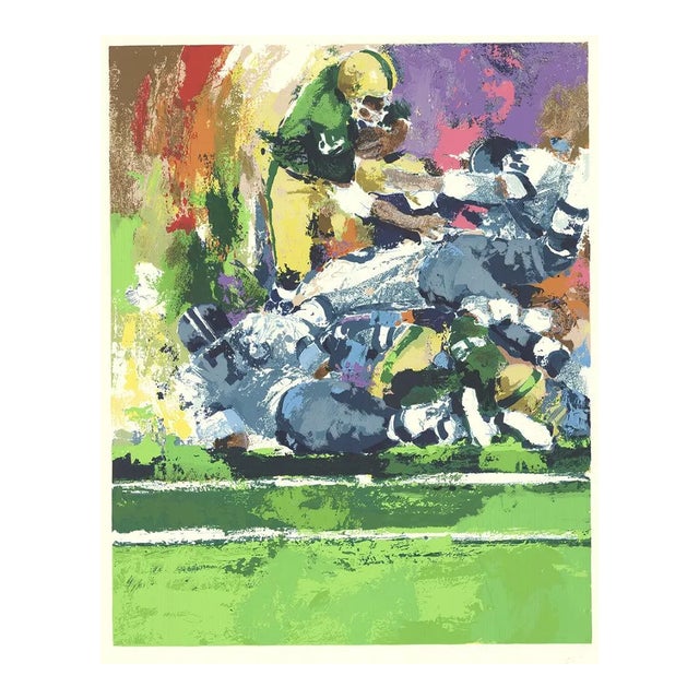 1977 Wayland Moore 'Quarterback Sneak' Contemporary Red,Green,Purple USA Serigraph For Sale