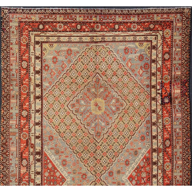 Keivan Woven Arts - Large Antique Khotan Gallery Rug with Diamonds , Yellow, Orange Brown & Gray and multi colors. Rug/ ,...
