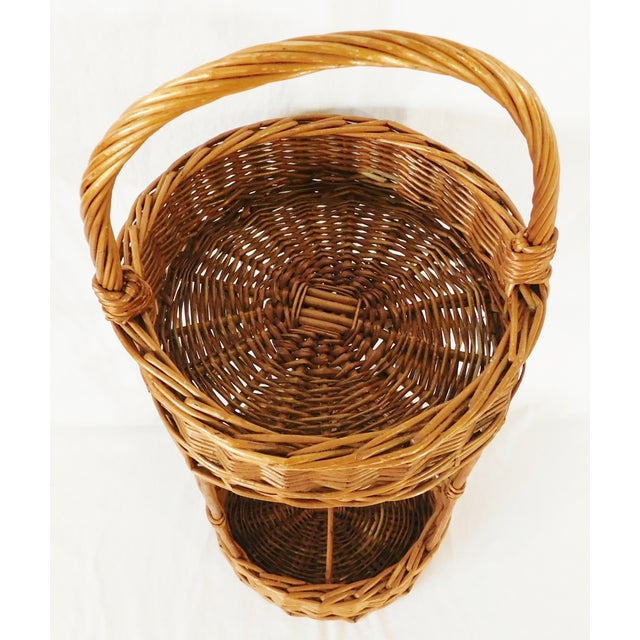 Vintage Wicker Wine Bottle Holder With Handle Chairish