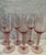 Traditional Set of 6 Vintage Pink Hand Blown Wine Goblets For Sale - Image 3 of 9