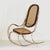 Mid-Century Modern Mid-Century Modern Brass and Wicker Rocking Chair, 1970s For Sale - Image 3 of 13