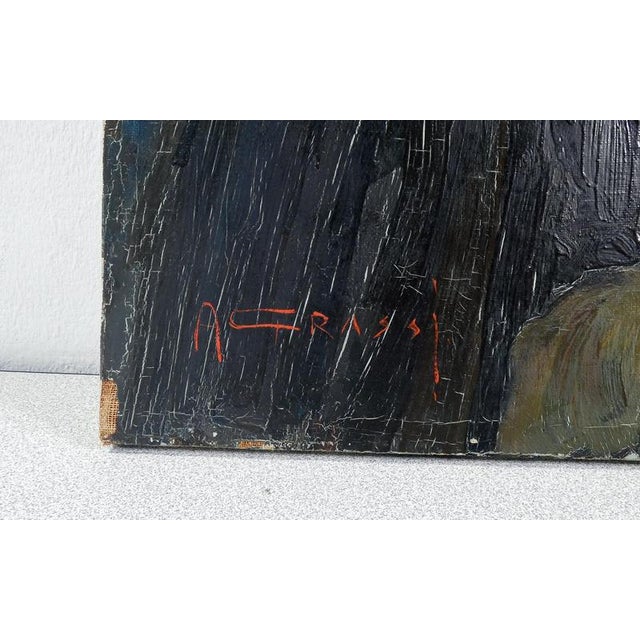 Alfonso Grassi, An Old Man on a Stick, 1960s, Oil Painting on Canvas For Sale - Image 12 of 14