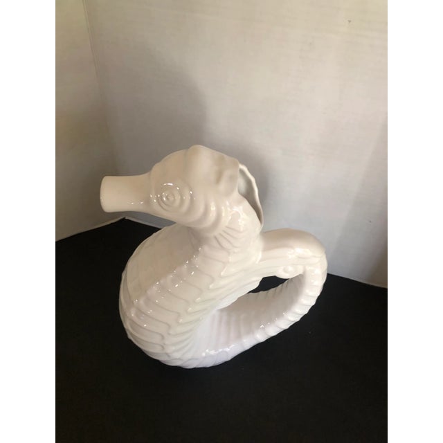 Nautical White Glazed Ceramic Seahorse Pitcher by Sanor Cerámica Portugal For Sale - Image 3 of 10