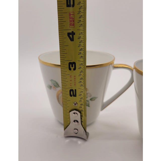 Ivory Mid 20th Century Hutschenreuther Nobleese Fruit Theme Tea Cups- Set of 6 For Sale - Image 8 of 8