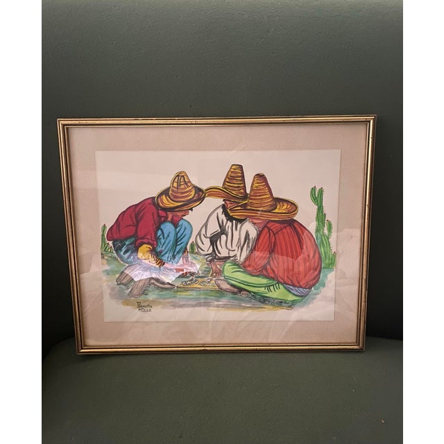 I AM NOT SURE IF THIS IS A PRINT OR AN ORIGINAL WATER COLOUR . It’s still lovely PIECE OF ART 14 by 11 Lovely Gold gilt...