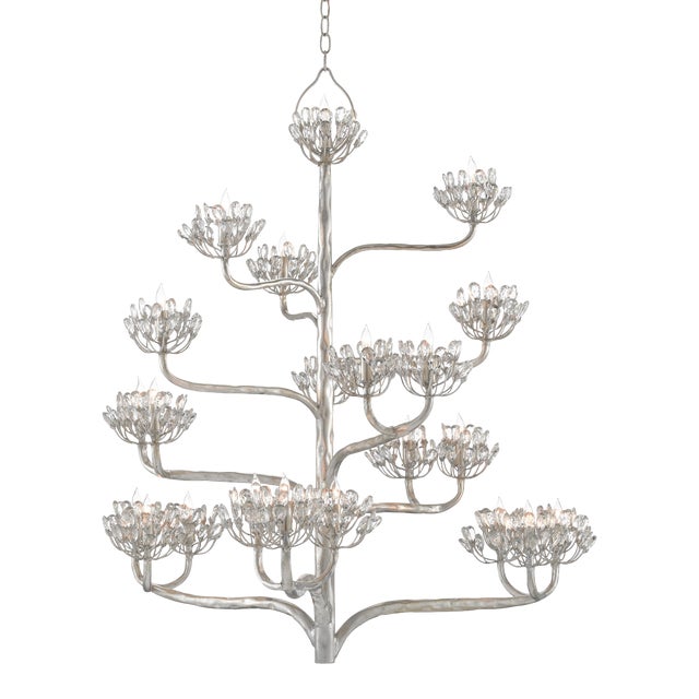Currey & Company Agave Americana Chandelier, Silver For Sale