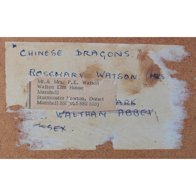 Vintage Mid Century Dragon Abstract Oil Painting by Rosemary Watson For Sale In Palm Springs - Image 6 of 8
