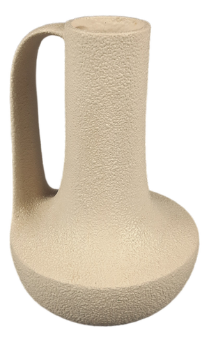 Vintage Modernist Sculptural Granulated White Ceramic Vase, 1960s