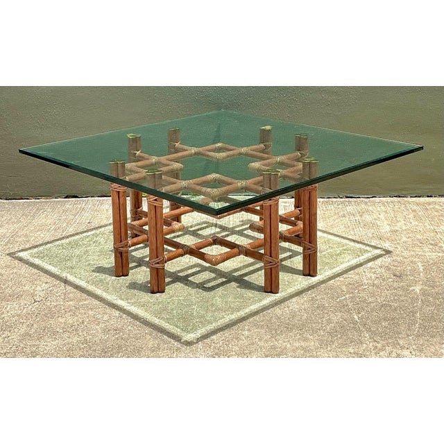 Vintage McGuire Wrapped Rattan Coffee Table For Sale - Image 12 of 17