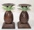 Set of 2 Vintage Brass Verdigris Hand-Carved Pineapple Candle Holders Maitland Smith Style For Sale - Image 12 of 12