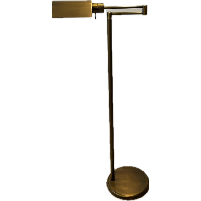 Vintage Brass Pharmacy Swing Arm Floor Lamp by Koch & Lowy For Sale - Image 6 of 9