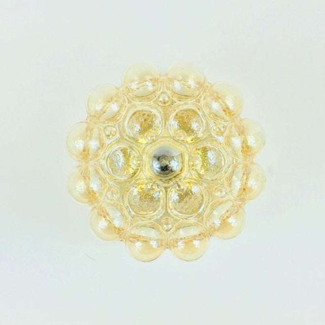 1960s 1960s Mid-Century Modern Amber Bubble Glass Flush Mount by Helena Tynell for Limburg, Germany For Sale - Image 5 of 9