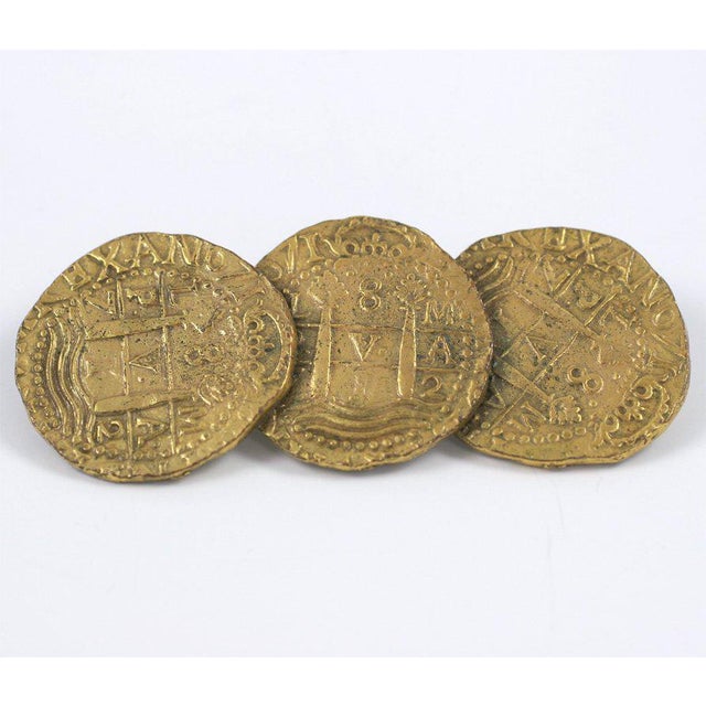 Three "gold" coin brooch. Due to the unique nature of this product, all sales are final. This item is not eligible for the...