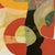 Lee Cox "Blaze" Acrylic on Canvas, Square Abstract Collage Painting in Orange, 2025 For Sale - Image 4 of 6