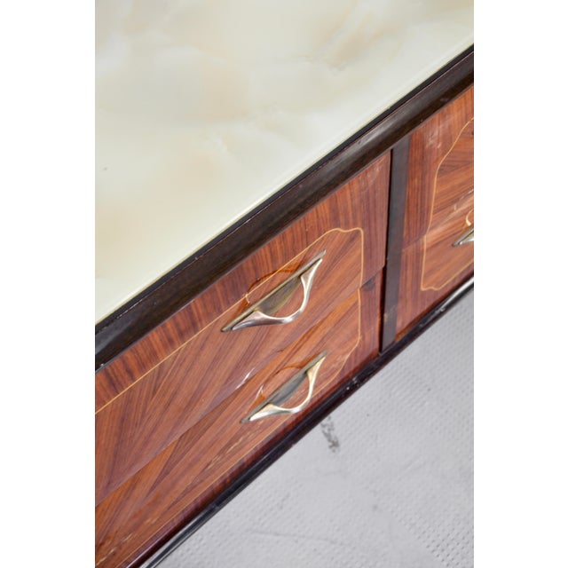 Italian Walnut and Brass Sideboard, 1950s For Sale - Image 11 of 12