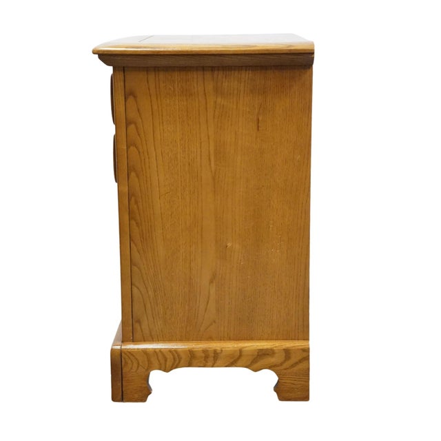 Link Taylor Countryside Collection Solid Oak Early American Rustic 21" Open Cabinet Nightstand 6613 For Sale - Image 11 of 14