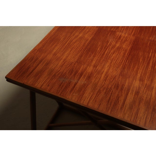 Mid-Century Modern Italian Trestle Dining Table in Bamboo and Rattan, 1970s For Sale - Image 14 of 15