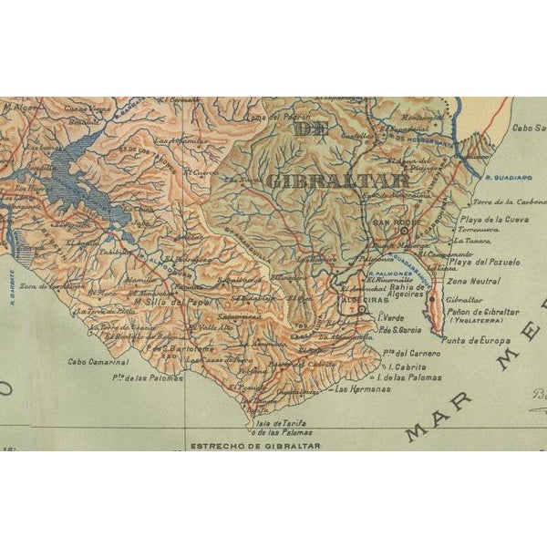 Map of Nautical Crossroads of the Atlantic and Mediterranean, 1901 For Sale - Image 3 of 6