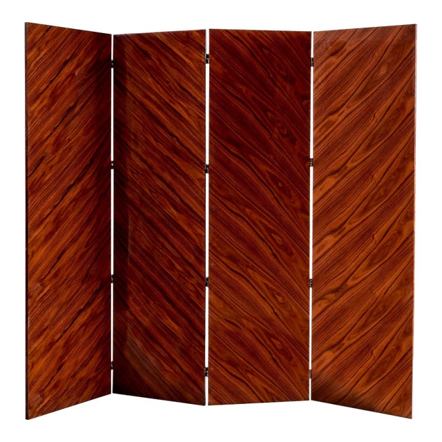 Vintage Rosewood Folding Screen For Sale