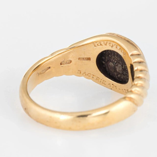 Metal Vintage Bulgari Ancient Coin Ring Monete 18k Yellow Gold Jewellery Jewellery size 5.75 For Sale - Image 7 of 7