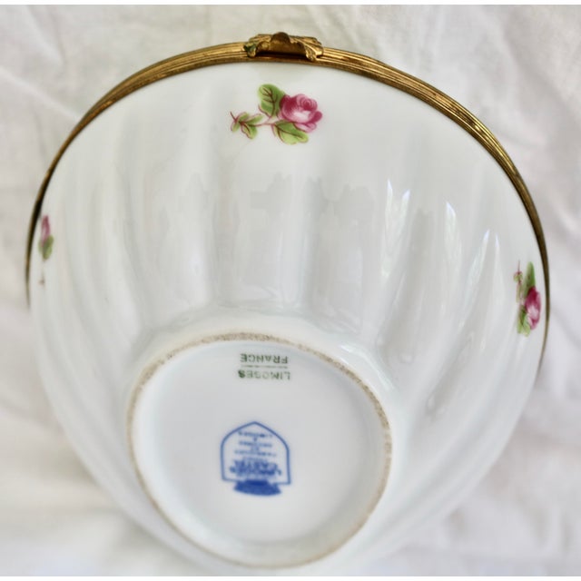 Ceramic Vintage Limoges Castel Porcelain Hand Painted Box Made in France For Sale - Image 7 of 8