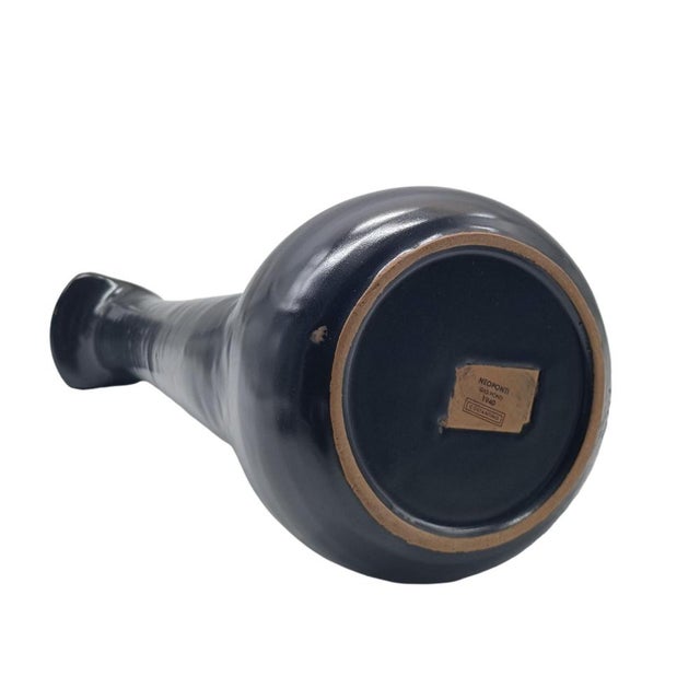 1990s Black Bucchero Ceramic Vase by Gio Ponti for Costantino, Italy, 1997s For Sale - Image 5 of 11
