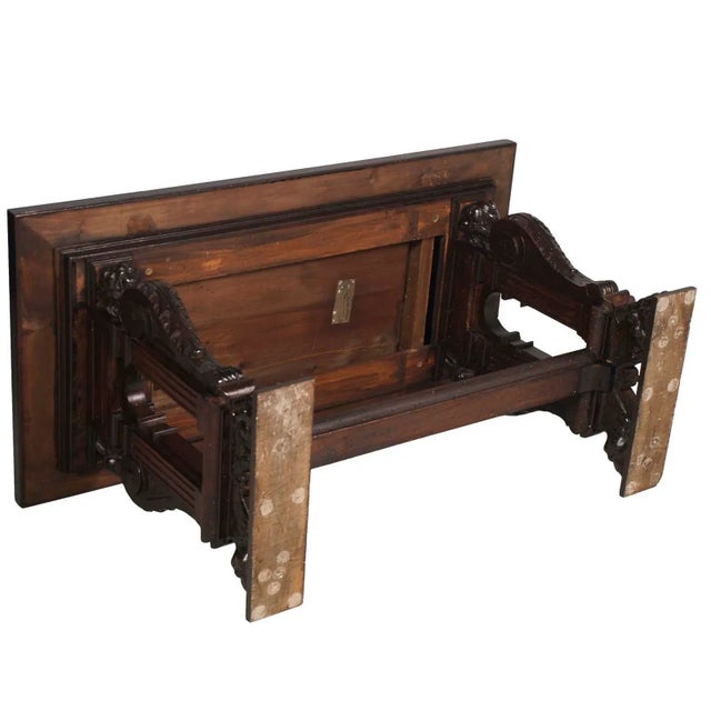 Brown 19th Century Hand Carved Walnut Desk from Testolini & Salviati For Sale - Image 8 of 9