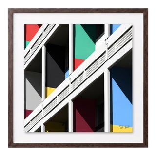 “Corbusierhaus Berlin 05” Giclee Archival Pigment Print 24x24 Framed in Walnut For Sale
