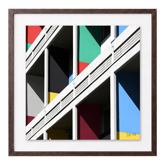 “Corbusierhaus Berlin 05” Giclee Archival Pigment Print 24x24 Framed in Walnut For Sale