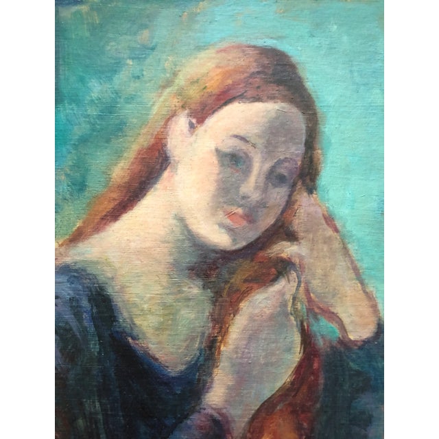 Mid 20th Century Unsigned Colorful Mid Century Modern Impressionist Painting of a Dancer at Rest For Sale - Image 5 of 12