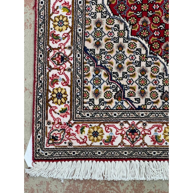 1980s Fine Persian Tabriz Mahi Fish Rug 2’7” X 3’11” For Sale - Image 5 of 6