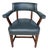 Vintage Blue Leather Office Chair With Nailhead Trim For Sale