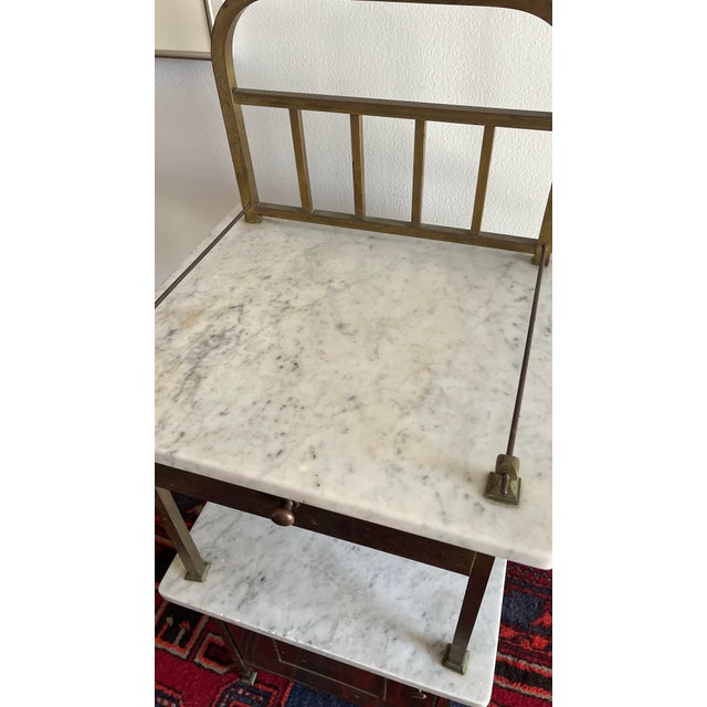French Antique European Wash Stand Marble Top 1920s For Sale - Image 3 of 10